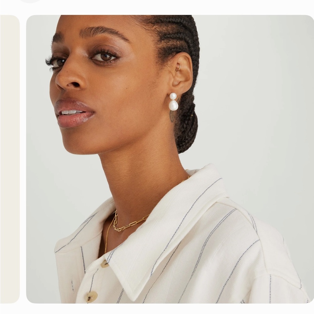 Mejuri pearl drop earrings